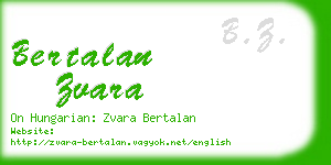 bertalan zvara business card